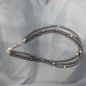 SILPADA BLACK ONYX BEADS STERLING SILVER SPACERS NECKLACE